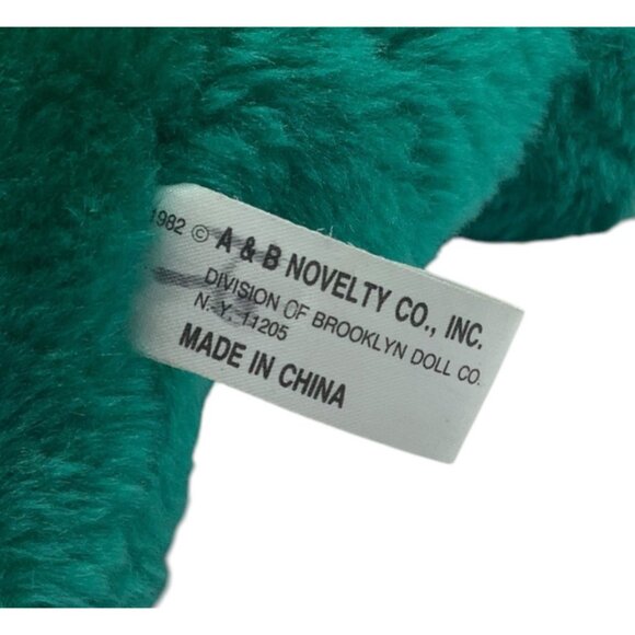 Vtg 1982 A&B Novelty Co. Plush Bunny Toy Green Polka Dot Hat Tie Stuffed Animal - Picture 6 of 10